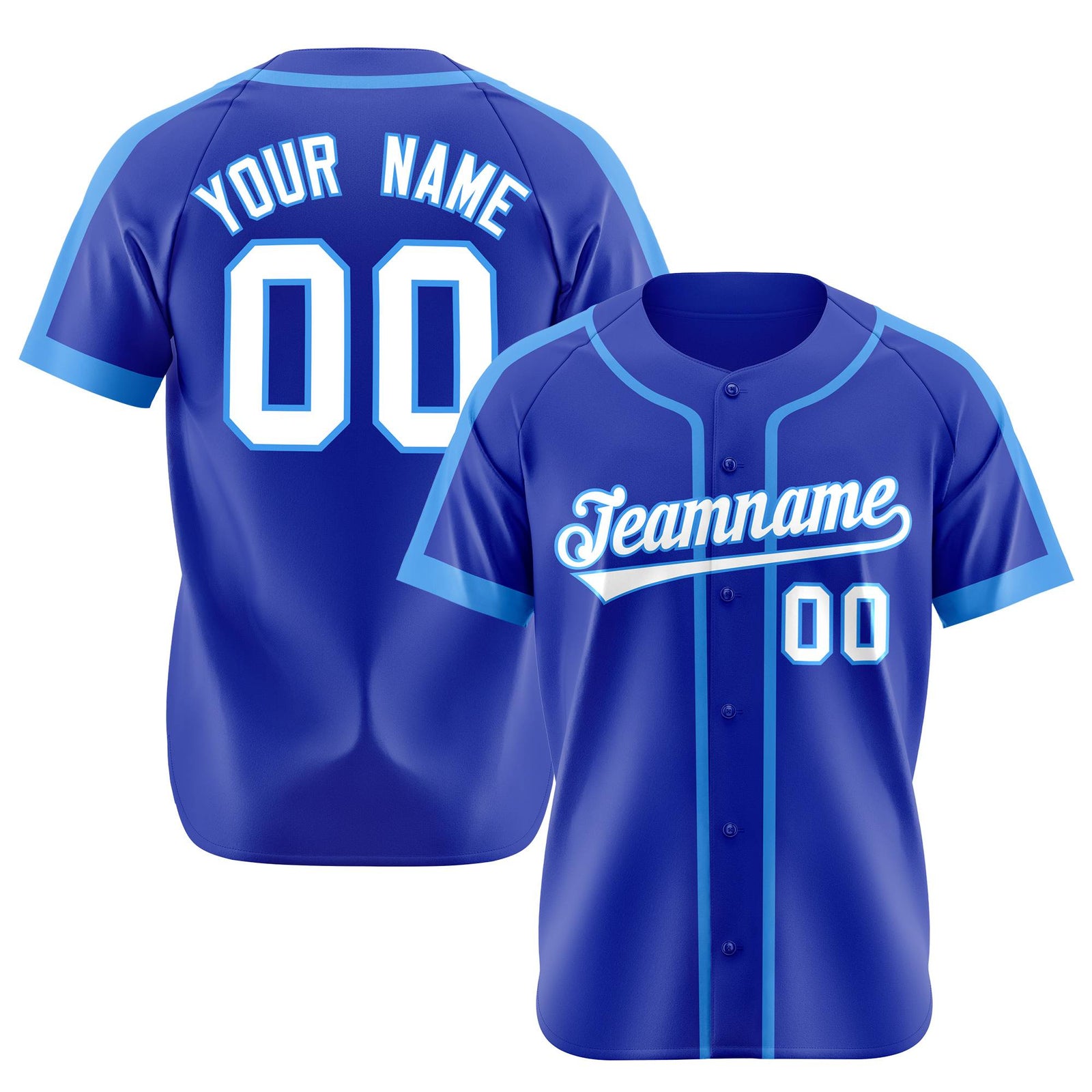 Custom Royal Blue Blue White Baseball Jersey