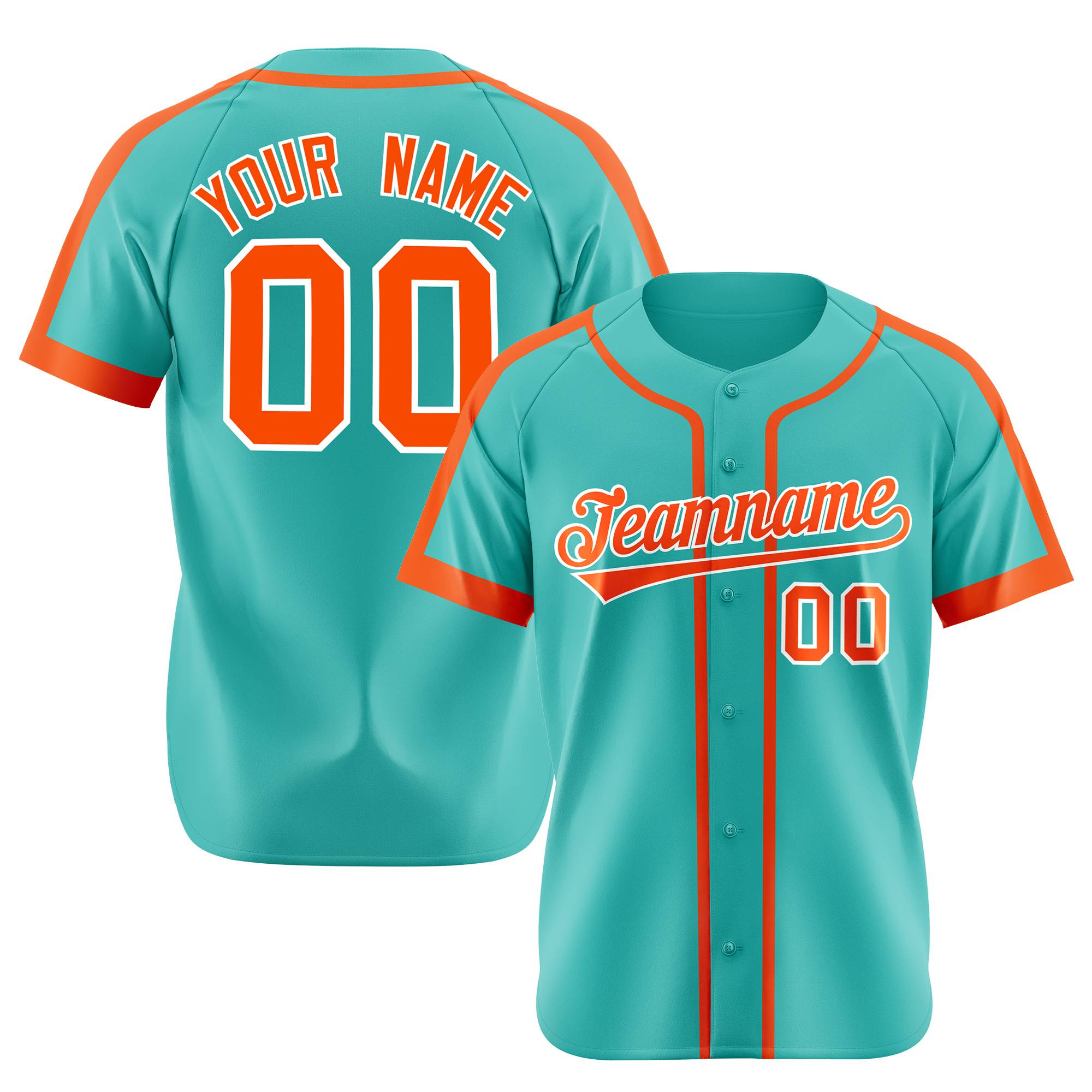 Custom Bright Green Orange White Baseball Jersey