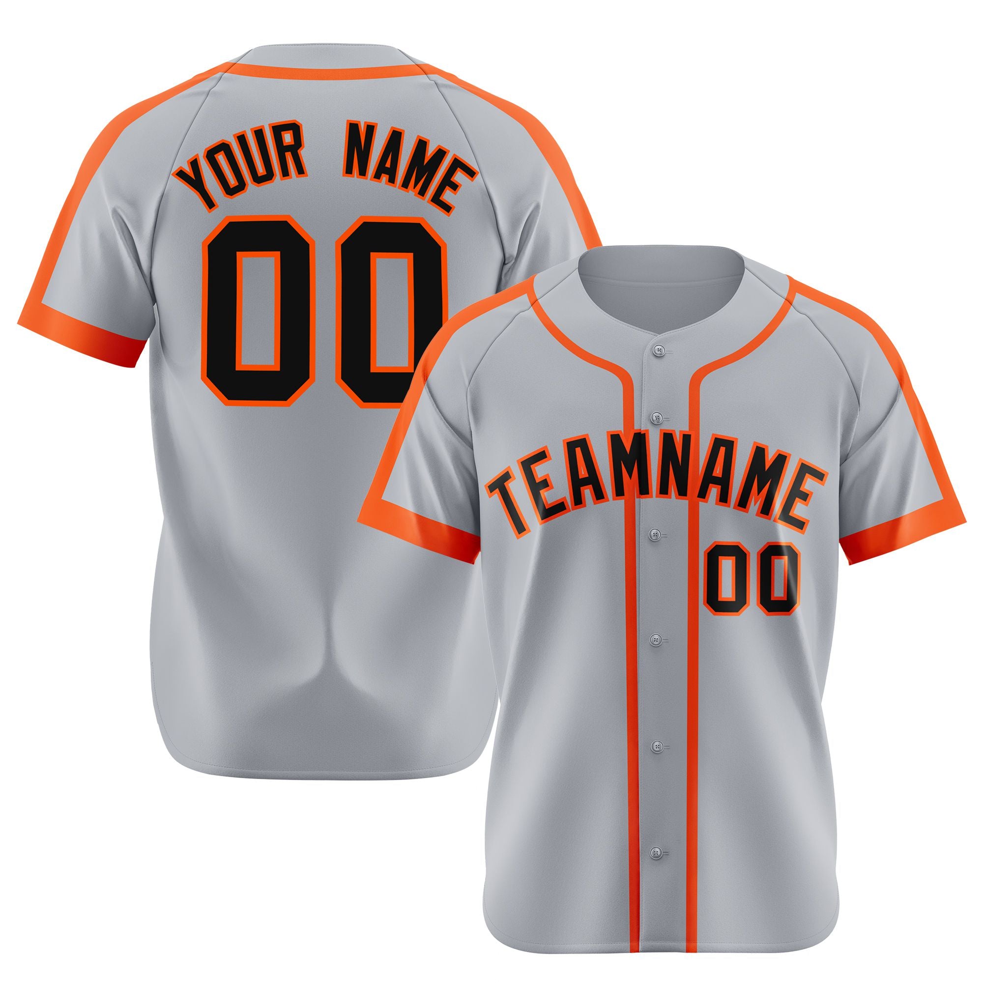 Custom Gray Bay Orange Black Baseball Jersey