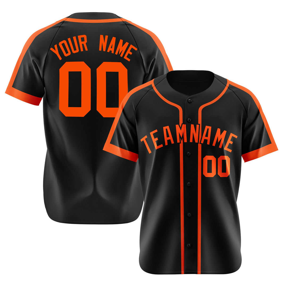 Custom Black Orange Baseball Jersey