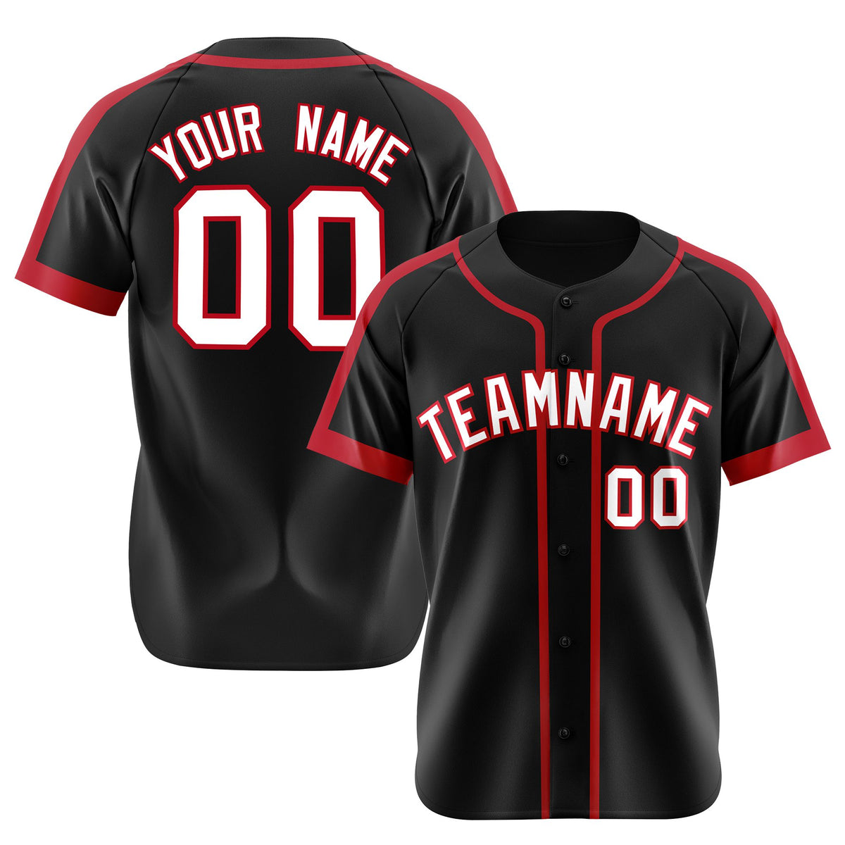 Custom Black Crimson White Baseball Jersey