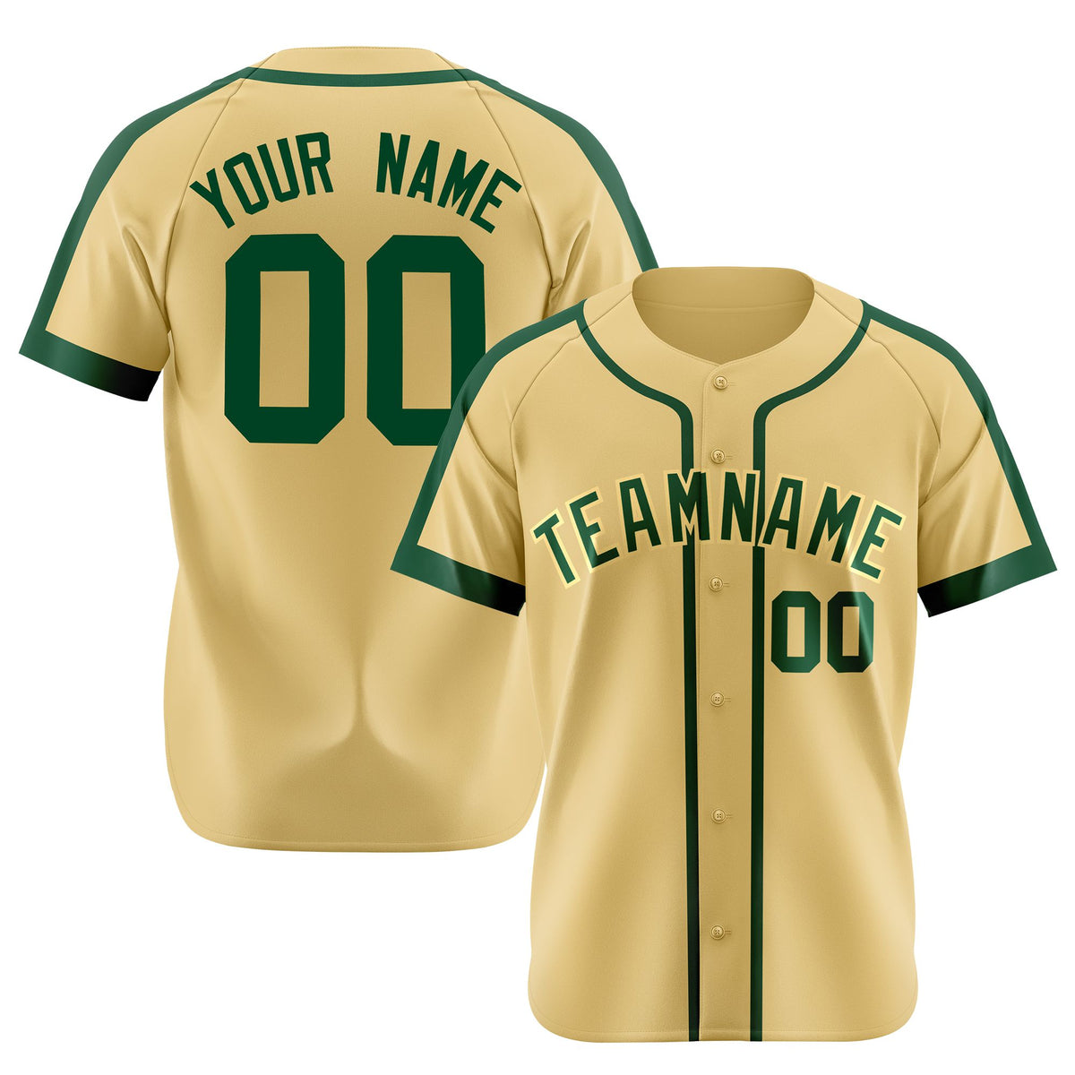 Custom Khaki Green Baseball Jersey
