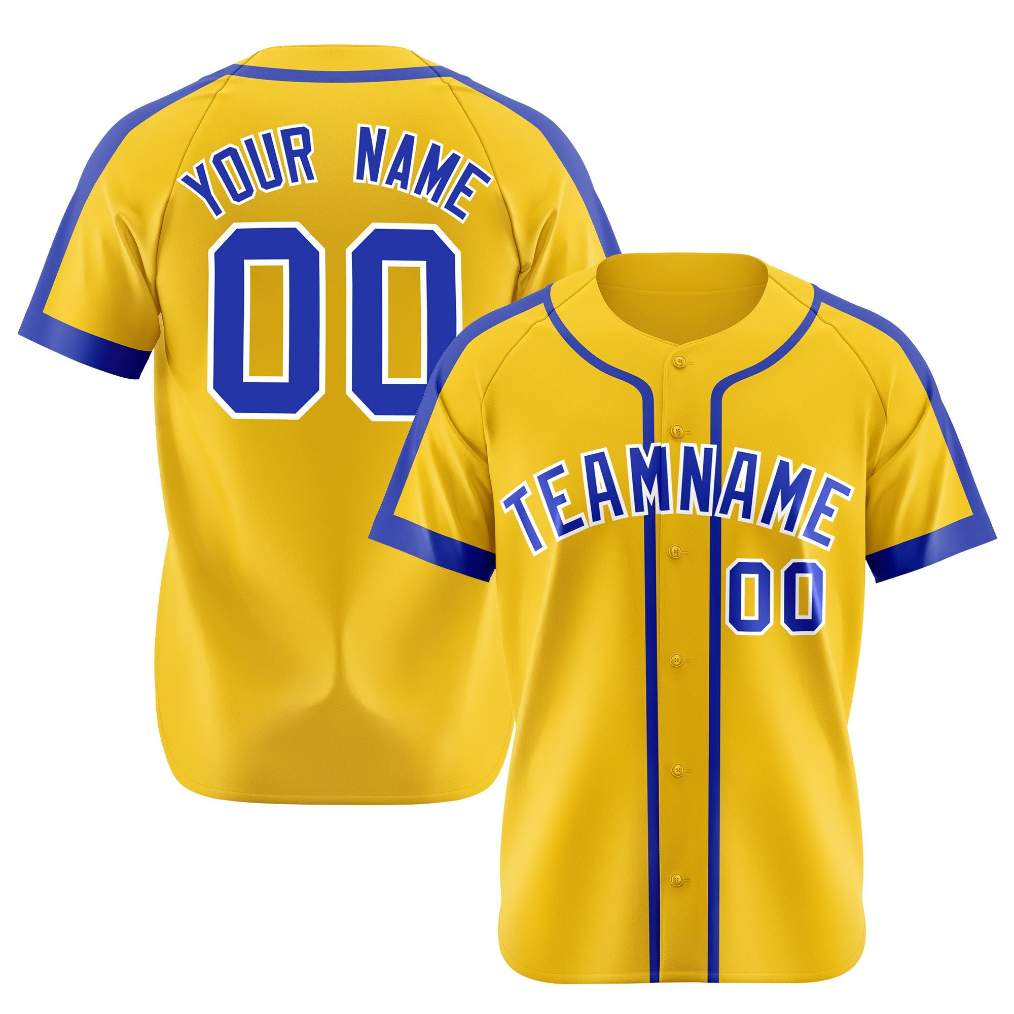 Custom Yellow Purple White Baseball Jersey