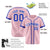 Custom Pink Blue White Baseball Jersey