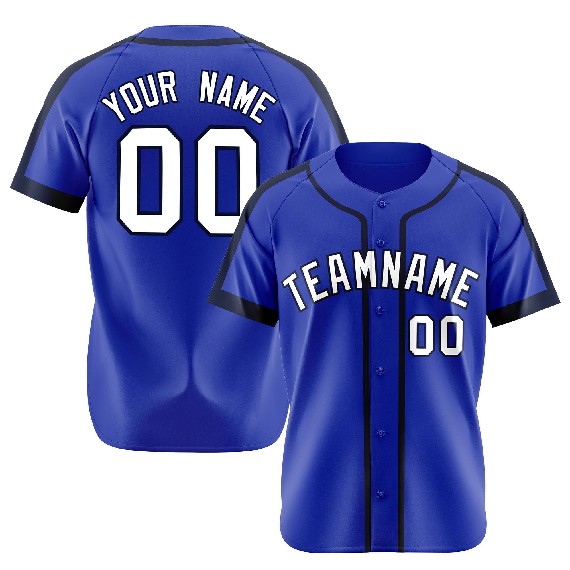 Custom Royal Blue Navy White Baseball Jersey