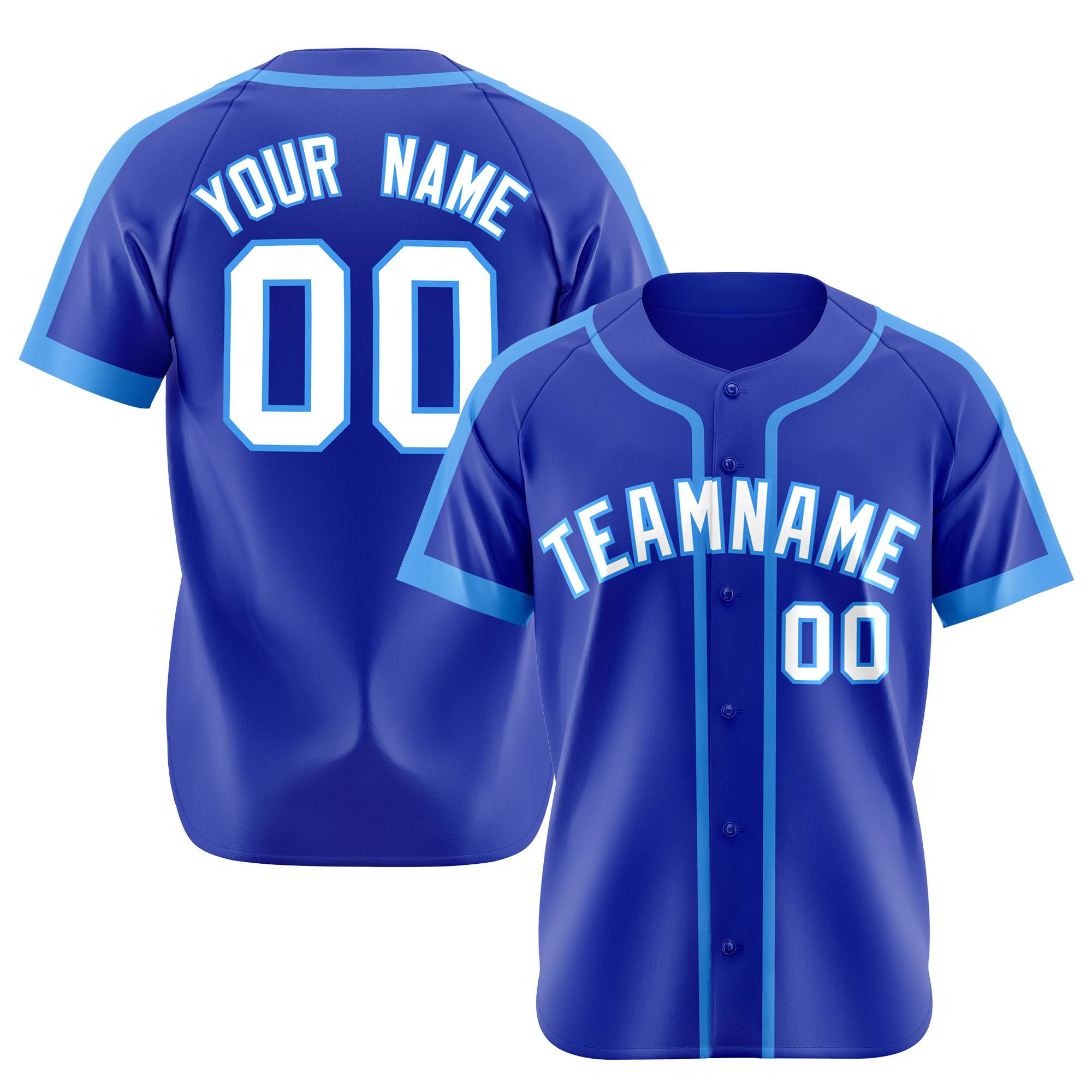 Custom Royal Blue Blue White Baseball Jersey