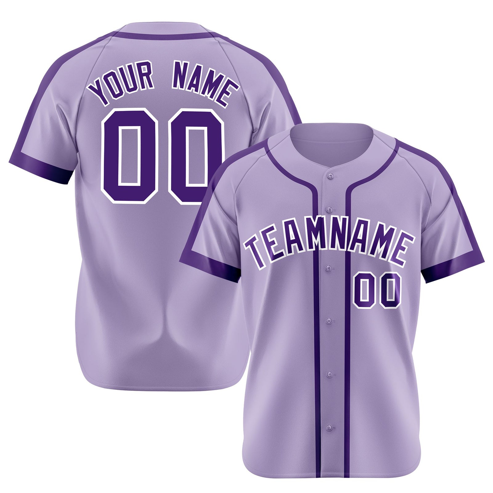 Custom Purple White Baseball Jersey