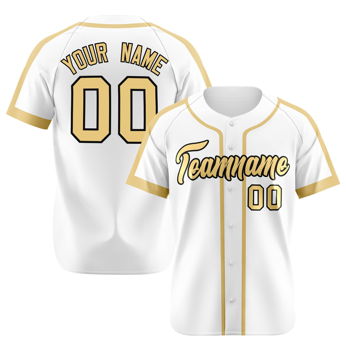 Custom White Khaki Black Baseball Jersey Personalized For Adults Youth