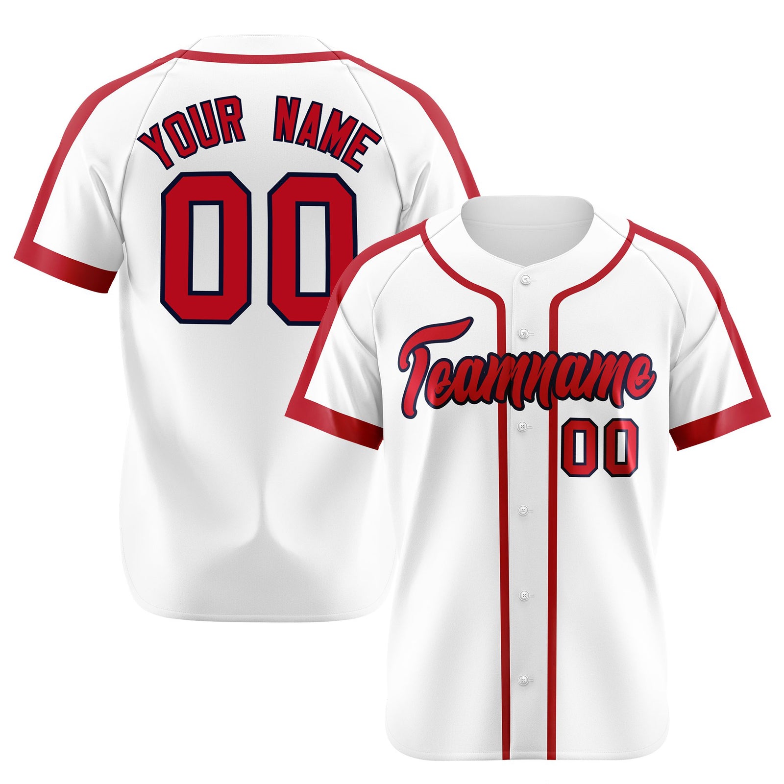 Custom White Red Black Baseball Jersey Personalized For Adults Youth