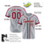 Custom Gray Red White Baseball Jersey