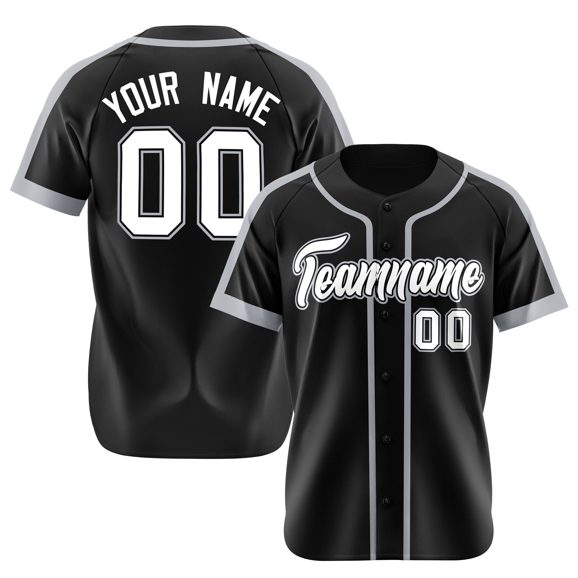 Custom Black White Grap Baseball Jersey