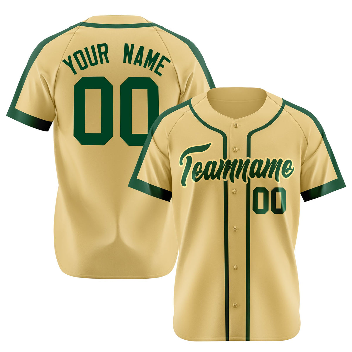 Custom Khaki Green Baseball Jersey