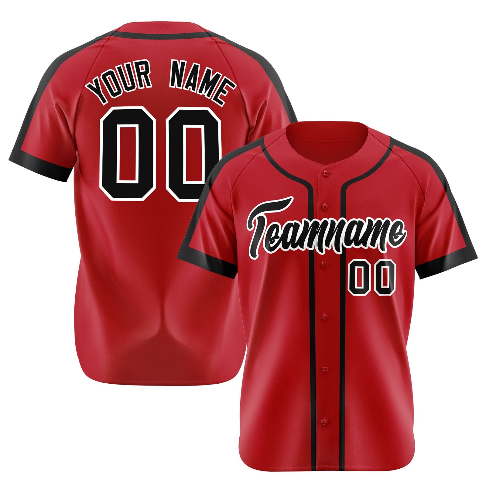 Custom Red Black White Baseball Jersey