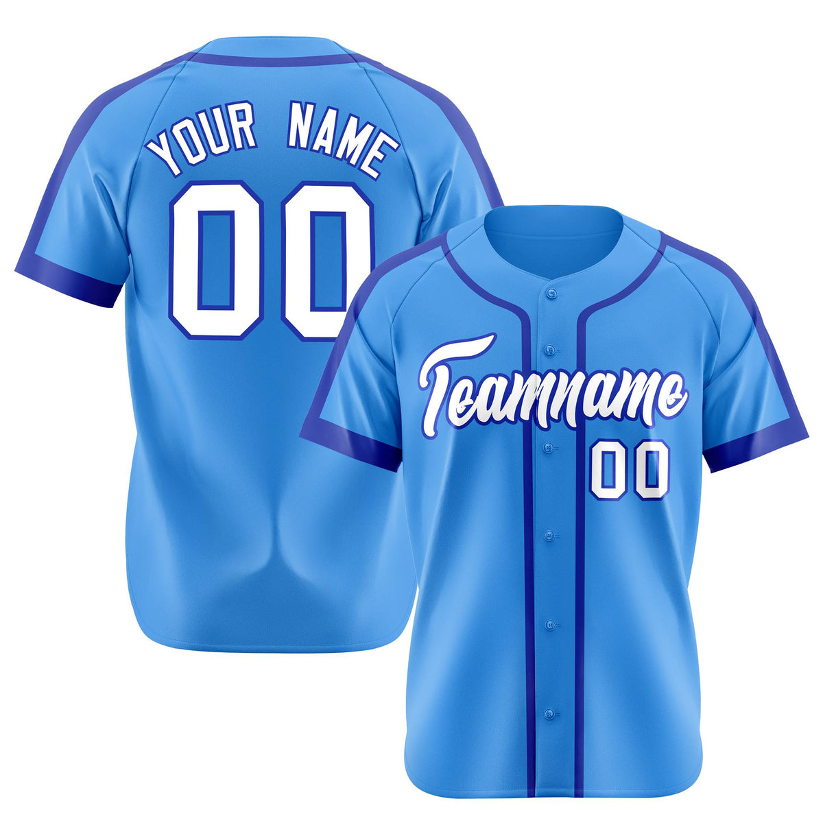 Custom Powder Blue White Baseball Jersey