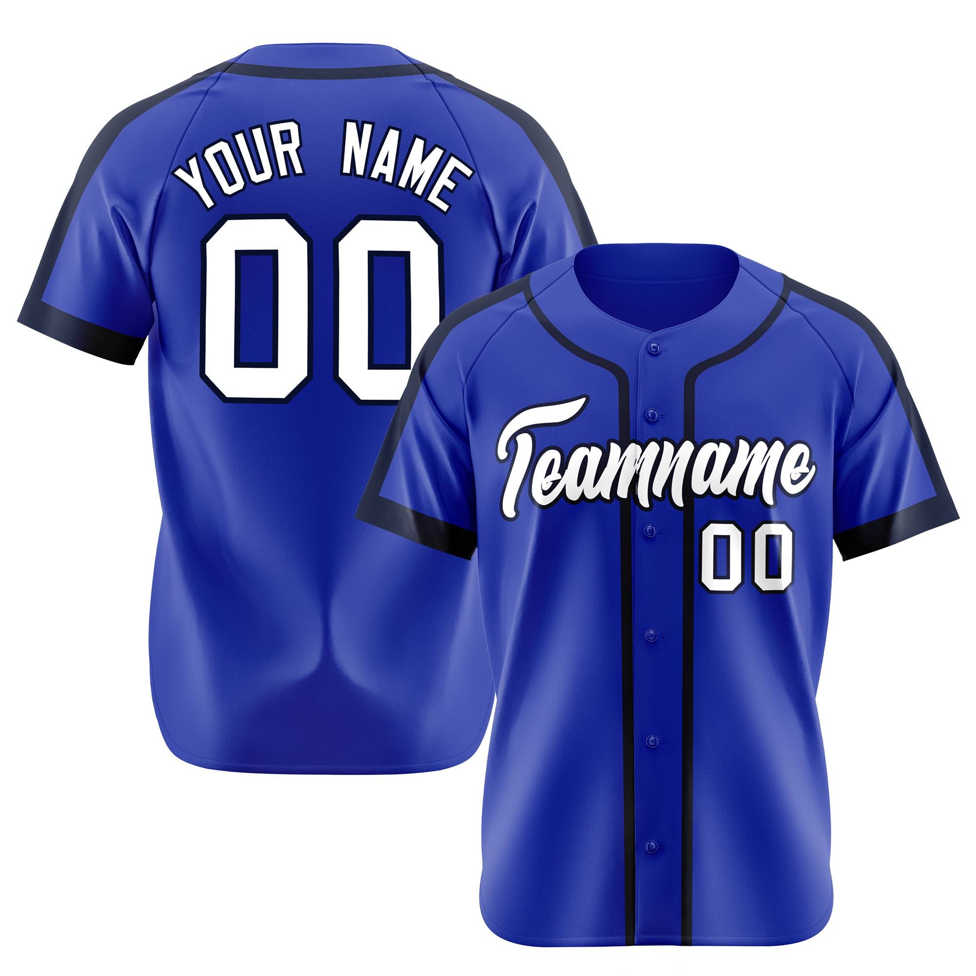 Custom Royal Blue Navy White Baseball Jersey