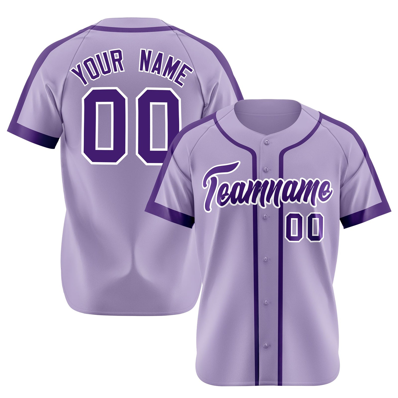 Custom Purple White Baseball Jersey
