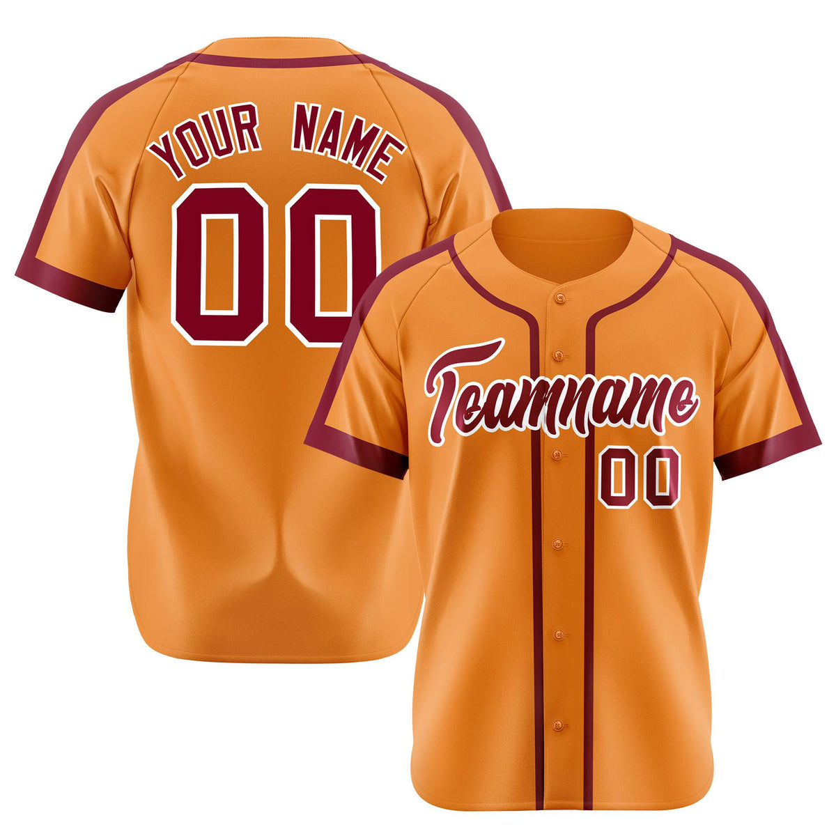 Custom Orange Crimson White Baseball Jersey