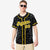 Custom Star Black Gold Baseball Jersey Button Down Shirt Personalized for Adults/Youth