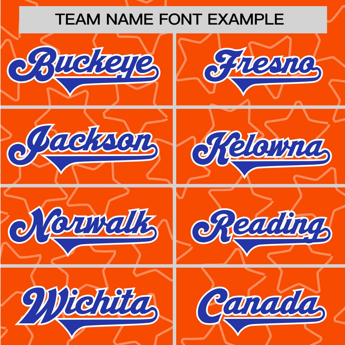 Custom Star Orange Blue Baseball Jersey Button Down Shirt Personalized for Adults/Youth