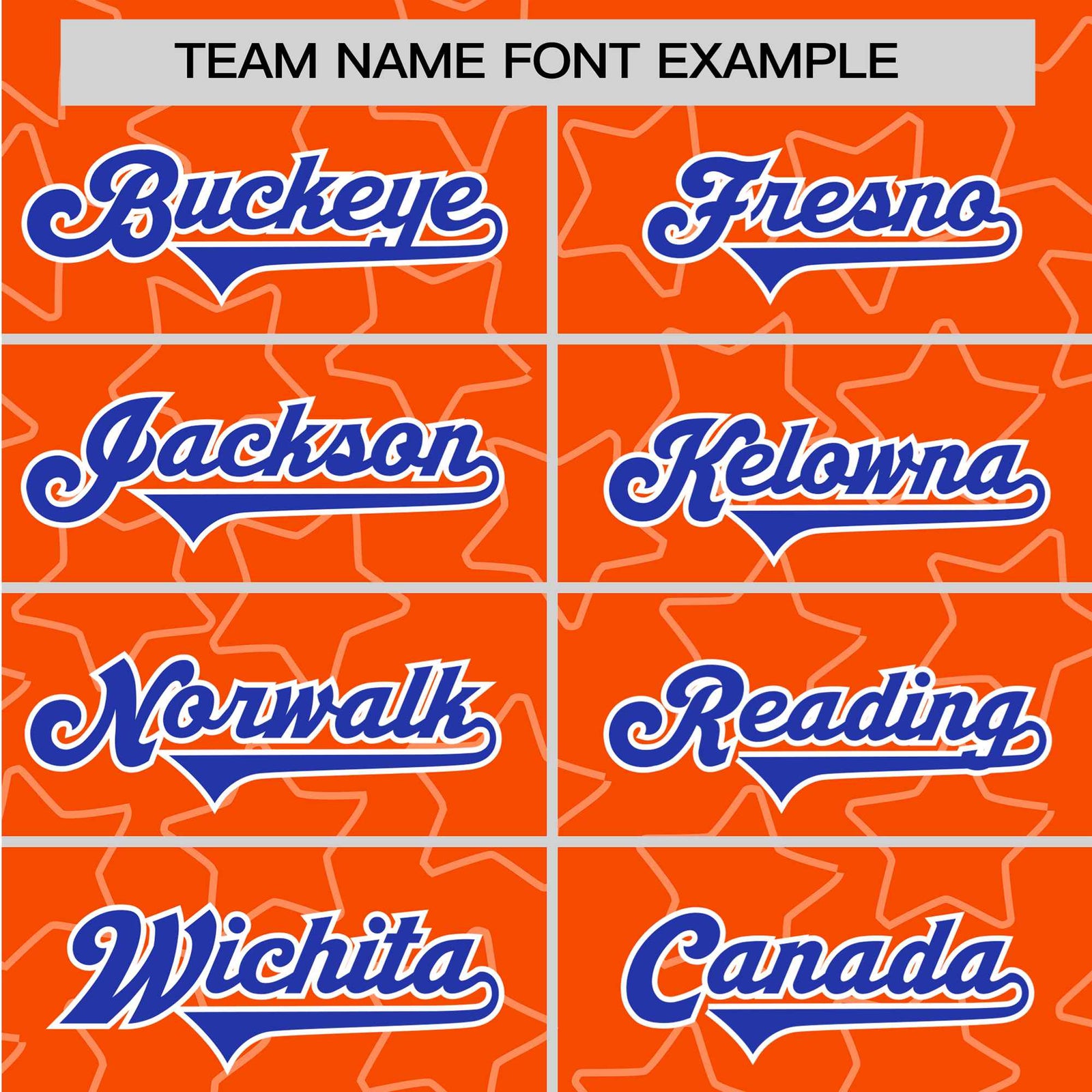 Custom Star Orange Blue Baseball Jersey Button Down Shirt Personalized for Adults/Youth