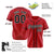 Custom Star Red Black Baseball Jersey Button Down Shirt Personalized for Adults/Youth