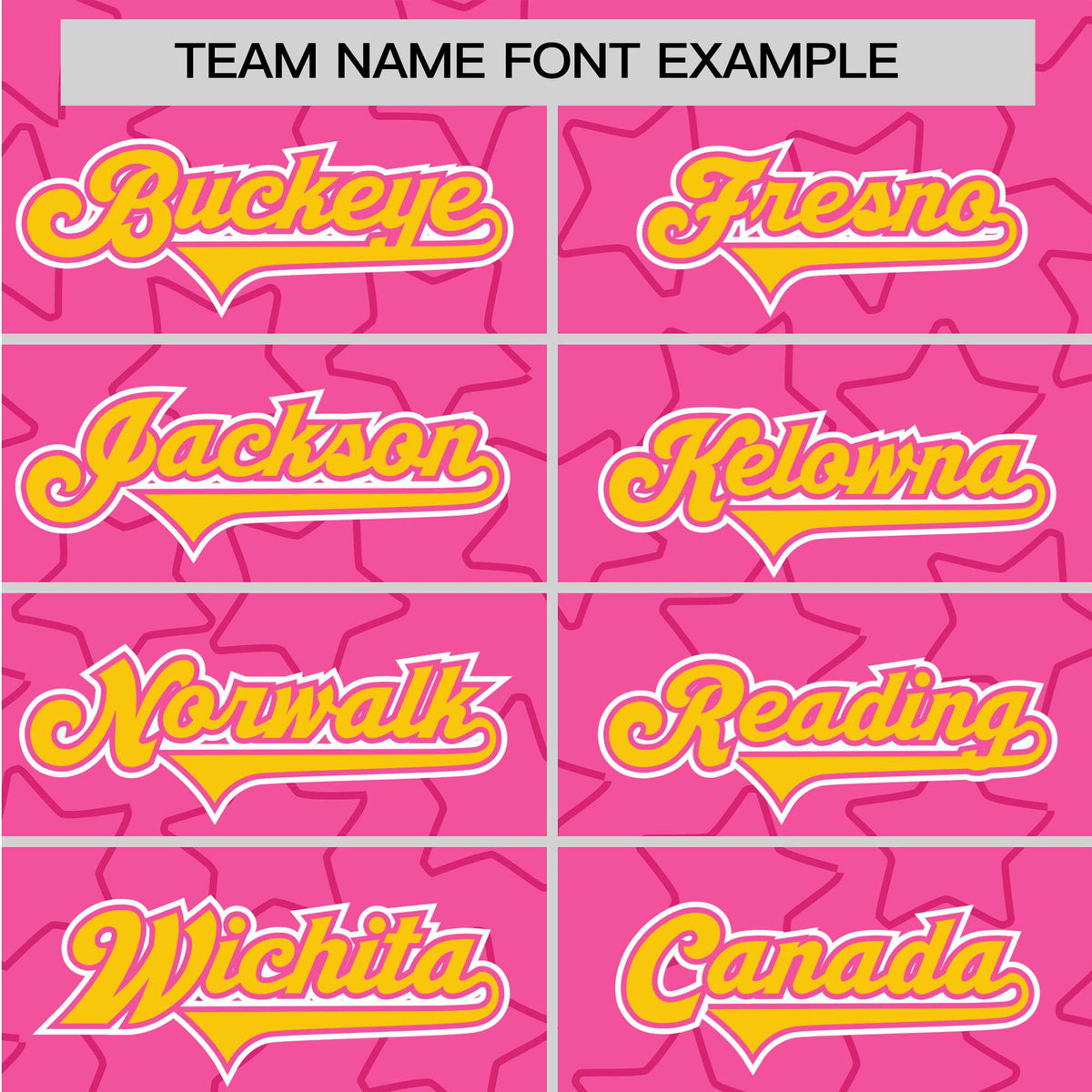 Custom Star Pink Yellow Baseball Jersey Button Down Shirt Personalized for Adults/Youth