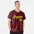 Custom Star Maroon Gold Baseball Jersey Button Down Shirt Personalized for Adults/Youth