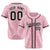 Custom Star Pink Black Baseball Jersey Button Down Shirt Personalized for Adults/Youth