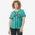 Custom Star Turquoise Black Baseball Jersey Button Down Shirt Personalized for Adults/Youth