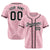 Custom Star Pink Black Baseball Jersey Button Down Shirt Personalized for Adults/Youth