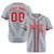 Custom Star Gray Red Baseball Jersey Button Down Shirt Personalized for Adults/Youth