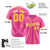 Custom Star Pink Yellow Baseball Jersey Button Down Shirt Personalized for Adults/Youth