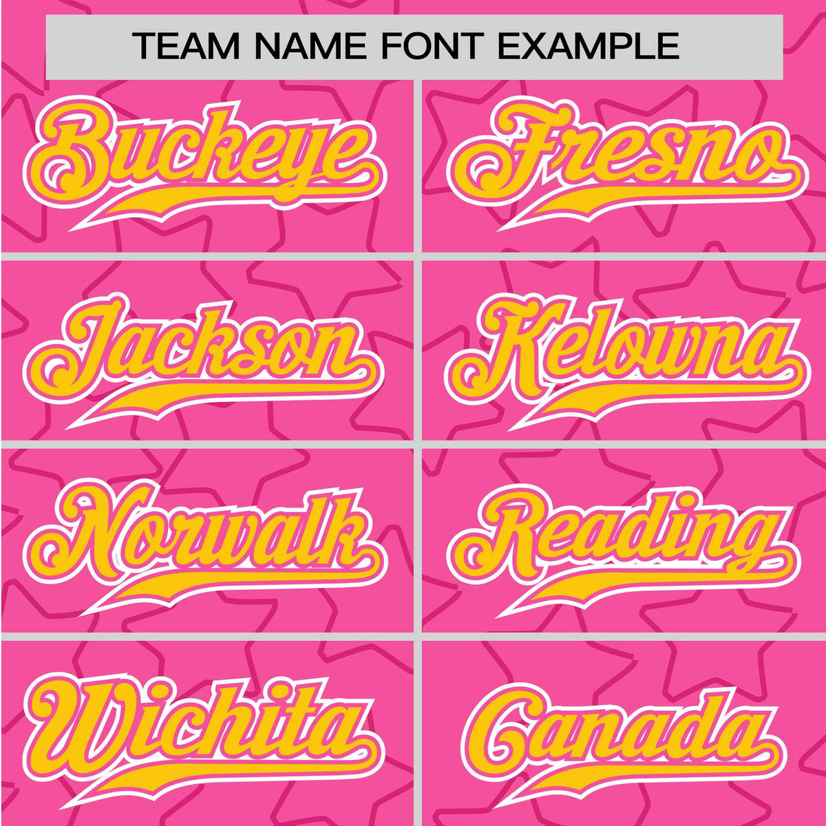 Custom Star Pink Yellow Baseball Jersey Button Down Shirt Personalized for Adults/Youth