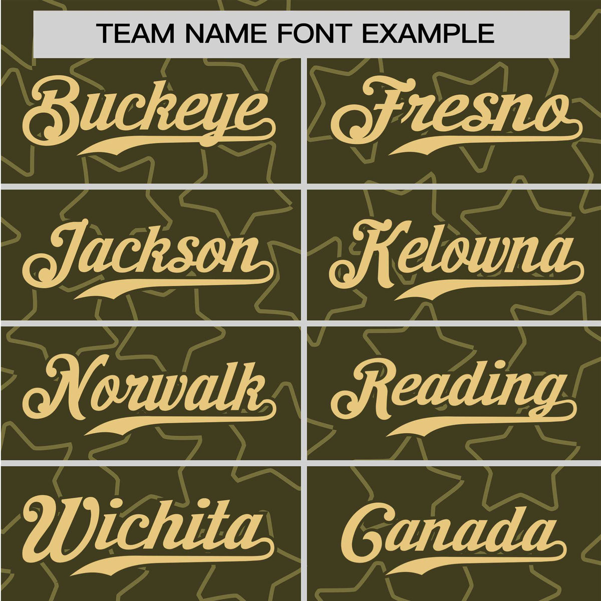 Custom Star Olive Green Gold Baseball Jersey Button Down Shirt Personalized for Adults/Youth