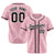 Custom Star Pink Black Baseball Jersey Button Down Shirt Personalized for Adults/Youth