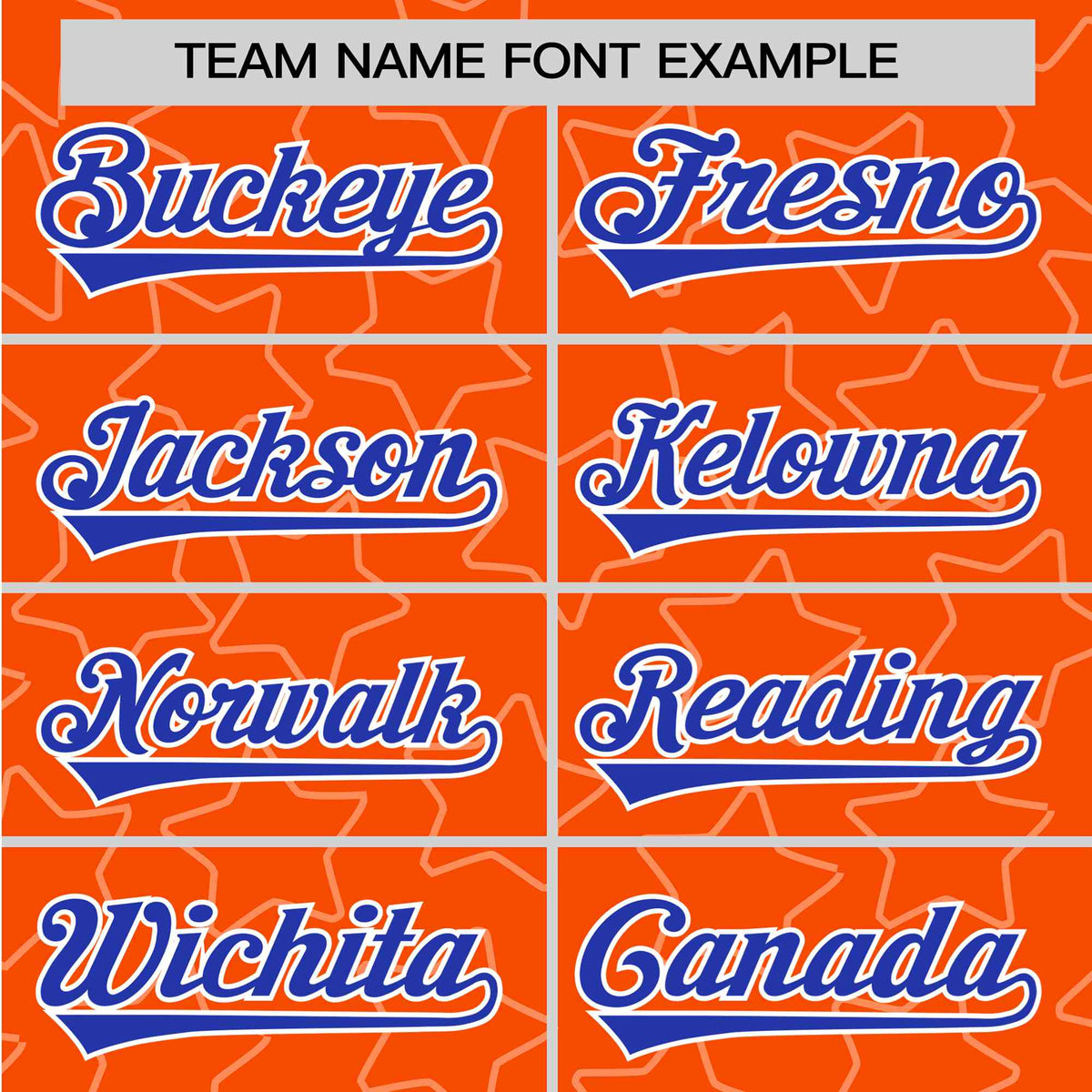 Custom Star Orange Blue Baseball Jersey Button Down Shirt Personalized for Adults/Youth