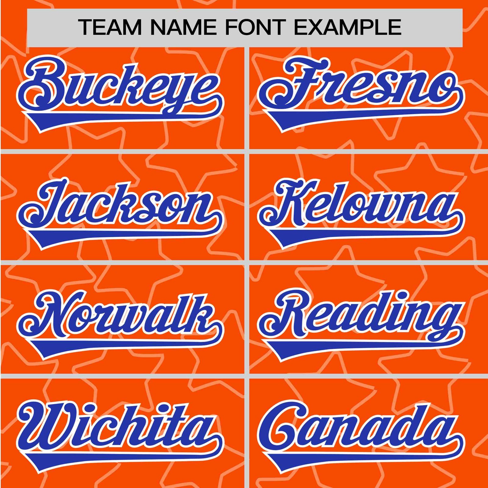 Custom Star Orange Blue Baseball Jersey Button Down Shirt Personalized for Adults/Youth