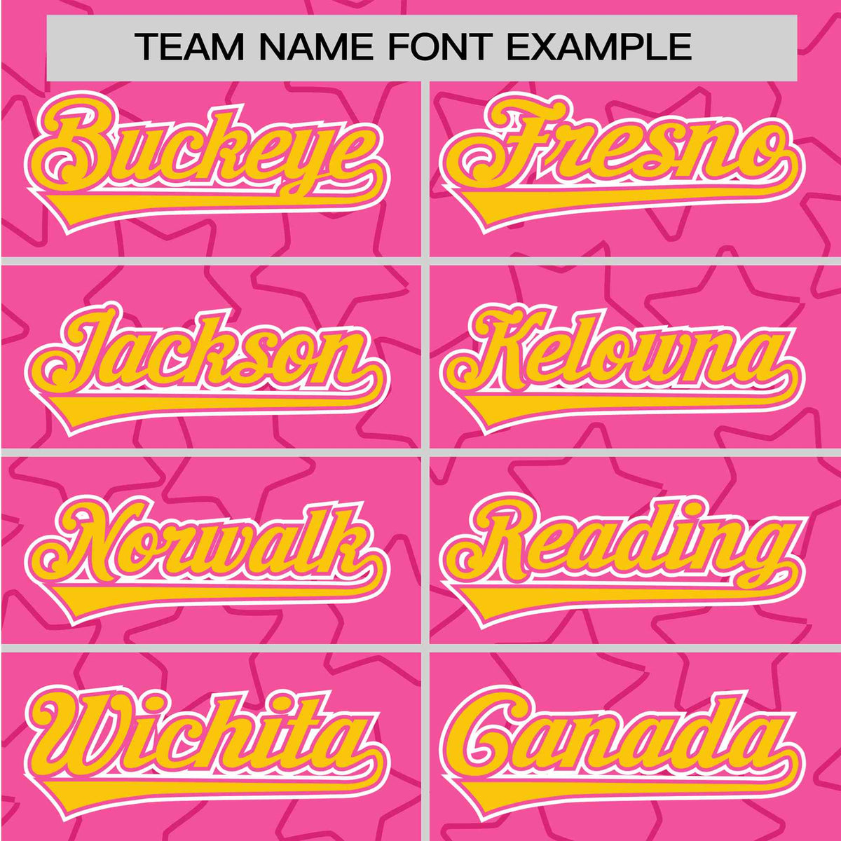 Custom Star Pink Yellow Baseball Jersey Button Down Shirt Personalized for Adults/Youth