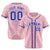 Custom Star Pink Blue Baseball Jersey Button Down Shirt Personalized for Adults/Youth