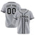 Custom Star Gray Black Baseball Jersey Button Down Shirt Personalized for Adults/Youth