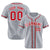 Custom Star Gray Red Baseball Jersey Button Down Shirt Personalized for Adults/Youth