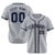 Custom Star Gray Black Baseball Jersey Button Down Shirt Personalized for Adults/Youth