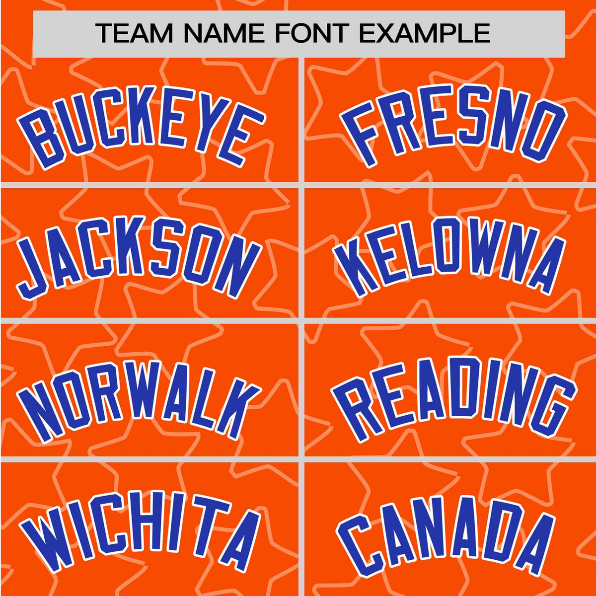 Custom Star Orange Blue Baseball Jersey Button Down Shirt Personalized for Adults/Youth