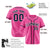 Custom Star Pink Black Baseball Jersey Button Down Shirt Personalized for Adults/Youth