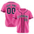 Custom Star Pink Black Baseball Jersey Button Down Shirt Personalized for Adults/Youth