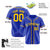 Custom Star Blue Gold Baseball Jersey Button Down Shirt Personalized for Adults/Youth