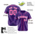 Custom Star Purple Pink Baseball Jersey Button Down Shirt Personalized for Adults/Youth