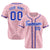 Custom Star Pink Blue Baseball Jersey Button Down Shirt Personalized for Adults/Youth