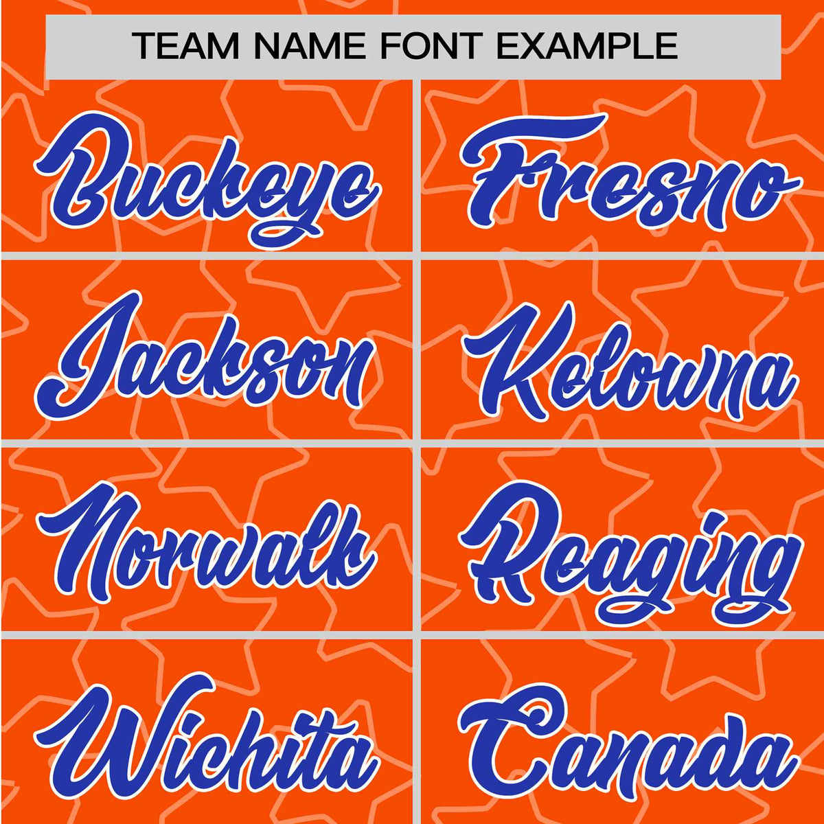 Custom Star Orange Blue Baseball Jersey Button Down Shirt Personalized for Adults/Youth