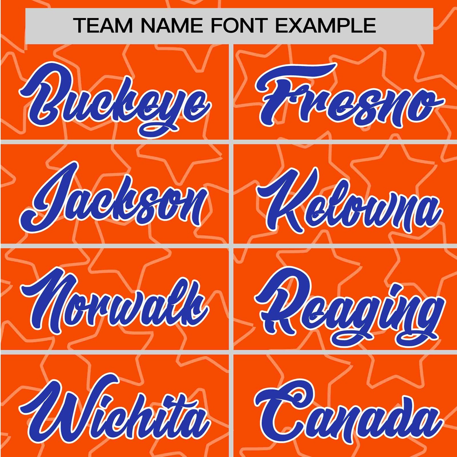 Custom Star Orange Blue Baseball Jersey Button Down Shirt Personalized for Adults/Youth